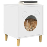 Cat House Gloss White 42.5 x 40 x 53 cm Engineered Wood 8000675