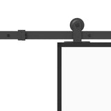 Sliding Door with Hardware Set 90x205 cm Tempered Glass and Aluminium 3333035