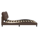 Bed Frame with LED without Mattress "Hvar" Brown 180x200 cm 3213950
