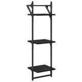 Wall Shelf Set 6 pcs Black Oak 100 x 25 x 30 cm Engineered Wood 882840