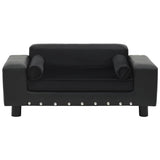 170954 Dog Sofa Black 81x43x31 cm Plush and Faux Leather