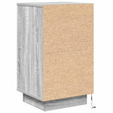 Bedside Cabinet with LED Lights Grey Sonoma 38x34x65 cm 861306
