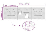Tool Wall Panel 3 pcs Grey 150 x 1 x 60 cm 4103482
