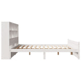 ZNTS Bookcase Bed without Mattress White 140x200cm Solid Wood Pine 3322472