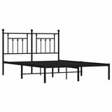 Metal Bed Frame without Mattress with Headboard Black 150x200cm 353539