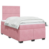 Box Spring Bed with Mattress Pink 120x190 cm Small Double Velvet 3290857