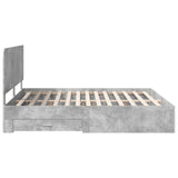 Bed Frame Concrete Grey 200 x 200 cm Engineered Wood 3412745