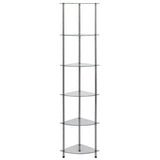 6-Tier Shelf Transparent 30x30x160 cm Tempered Glass 249517