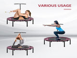 Mini Round Steel Frame Trampoline w/ Adjustable Handle, Pink T3398P349133