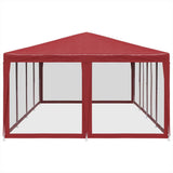 Party Tent with 12 Mesh Sidewalls Red 8x4 m HDPE 4010075