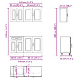 ZNTS 4 Piece Kitchen Cabinet Set Kalmar Concrete Grey Engineered Wood 3314855