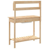 Potting Table with Sink 147.5x44x139.5 cm Solid Wood Fir 156346