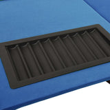 ZNTS 10-Player Poker Table with Chip Tray Blue 160x80x75 cm 80407