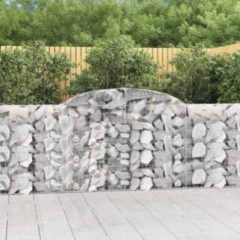 Arched Gabion Baskets 12 pcs 300x30x100/120 cm Galvanised Iron 3146531