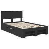 Bed Frame with Headboard Black 120 x 200 cm Engineered Wood 3408775