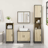 3 Piece Bathroom Furniture Set Sonoma Oak Engineered Wood 3301066