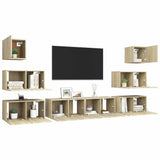 8 Piece TV Cabinet Set Sonoma Oak Engineered Wood 3079029