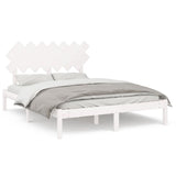 Bed Frame without Mattress White 150x200 cm King Size King Size Solid Wood 3104874