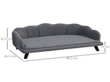 Dog Sofa, Pet Couch Bed for Medium, Large Dogs, with Legs, Cushion - Grey T3398P376488