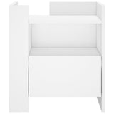 ZNTS Bedside Cabinet White 45x50x50 cm Engineered Wood 848276