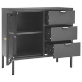 Sideboard Anthracite 75x35x70 cm Steel and Tempered Glass 336075