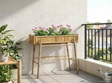 Garden Planter with Holder Natural 100 x 38 x 114 cm Bamboo 42028231