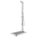 Garden Shower with Grey Base 225 cm Stainless Steel 3070782
