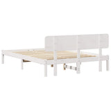 Bed Frame with Headboard White 160 x 200 cm Solid Pine Wood 872099