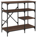 ZNTS Baker's Rack Brown Oak 90x40x84 cm Engineered Wood and Metal 845425