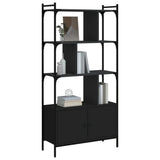 Bookcase with Doors Black76.5x30x154.5 cm Engineered Wood 833348