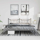 Bed Frame Black Powder-Coated Steel Double Bed Frame 353542