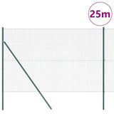Ground Fix Welded Wire Fence 25 x 1.5 m PVC-Coated Steel Green 3351739