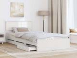 Bed Frame with Drawer White 100 x 200 cm Engineer Wood 3408012