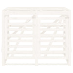 Double Wheelie Bin Storage White Solid Wood Pine 3157686