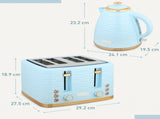 3000W 1.7L Kettle & 4 Slice Toaster, Kettle and Toaster Set with 7 Browning Controls and Crumb Tray, T3398P378859