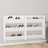 Wall Shoe Cabinets 2 pcs White 80x18x90 cm Engineered Wood 806778