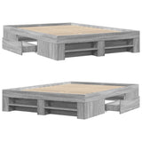 Bed Frame without Mattress Grey Sonoma 135x190 cm Double Engineered Wood 3295511