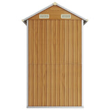 Garden Shed Light Brown 192x152.5x237 cm Galvanised Steel 364533