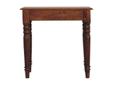 Solid Wood Chestnut Turned Leg Writing Desk, 1 Drawer, Dark Brown B2743P403471