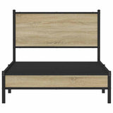 Metal Bed Frame without Mattress Sonoma Oak 107x203 cm 4007864