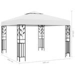 ZNTS Gazebo with LED String Lights 3x3 m White 3070311