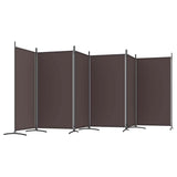 6-Panel Room Divider Brown 520x180 cm Fabric 350271