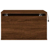 Wall-mounted Bedside Cabinets with LED Lights 2 pcs Brown Oak 836839
