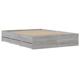 Bed Frame with Drawers without Mattress Grey Sonoma 120x200 cm 3207285