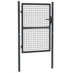 Mesh Garden Gate Galvanised Steel 100x125 cm Grey 145772
