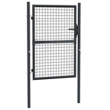 Mesh Garden Gate Galvanised Steel 100x125 cm Grey 145772