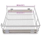 Pull-Out Wire Baskets 2 pcs Silver 800 mm 50482