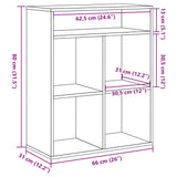 Book Cabinet Black 66x31x80 cm Engineered Wood 860293