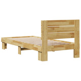 Bed Frame with Headboard without Mattress 90x200 cm Solid Wood Oak 3315719
