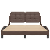 Bed Frame without Mattress "Zadar" Brown 140x190 cm Faux Leather 3208179